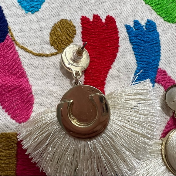 Cream Tassel Earrings - Picture 4 of 5